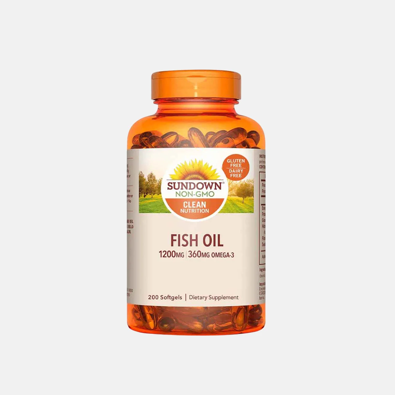 Sundown Fish Oil Aceite de Pescado 1200 mg Omega 3 360 mg 200 Cap. Bl. 