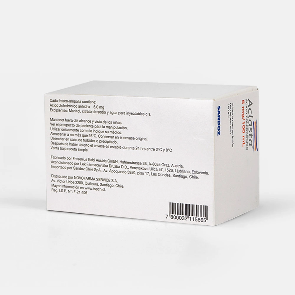 Aclasta 5mg/100ml (Incluye Infusión Domiciliaria en RM) ACIDO ZOLEDRONICO 