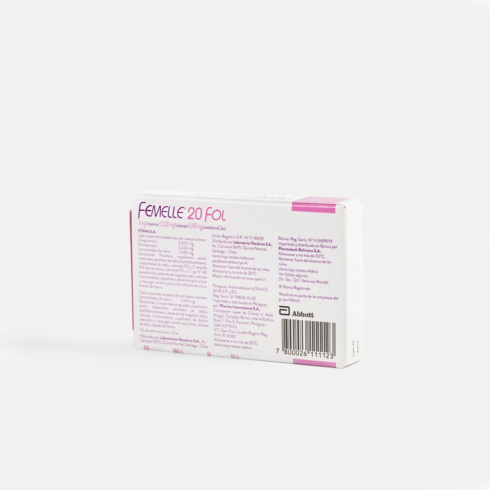 Femelle 20 Fol 0,020mg/3mg 28 Comp.Rec. DROSPIRENONA 